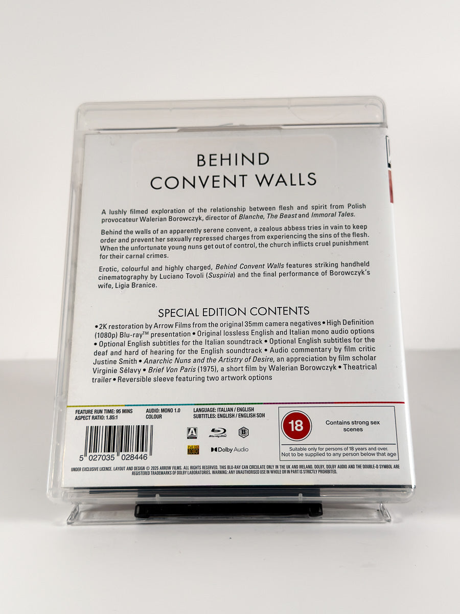 Bakside av cover til Behind Convent Walls på Blu-ray