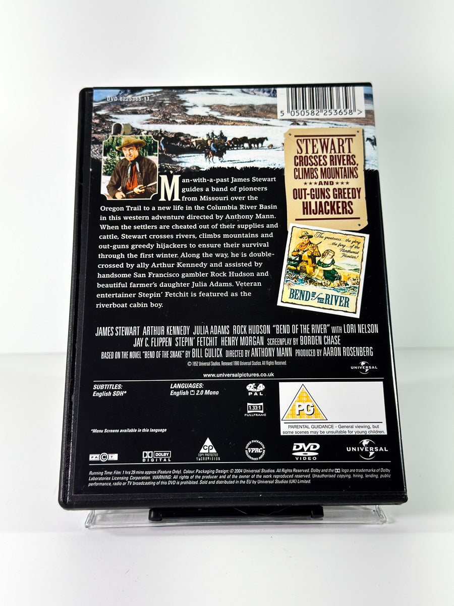 Bakside av cover til Bend of the River på DVD