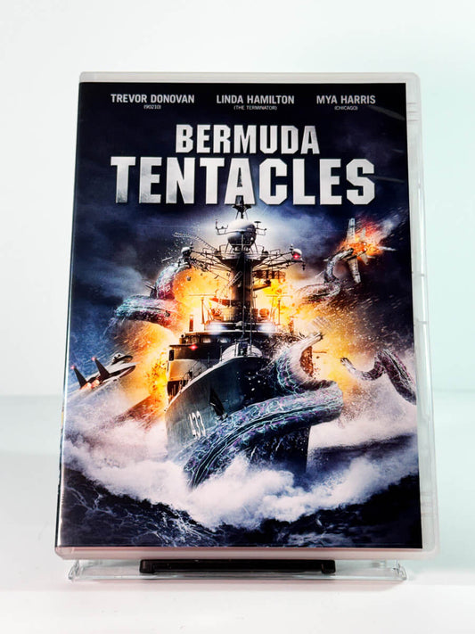 Forside av cover til bermuda tentacles, bruktfilm på DVD hos Brukbar Film