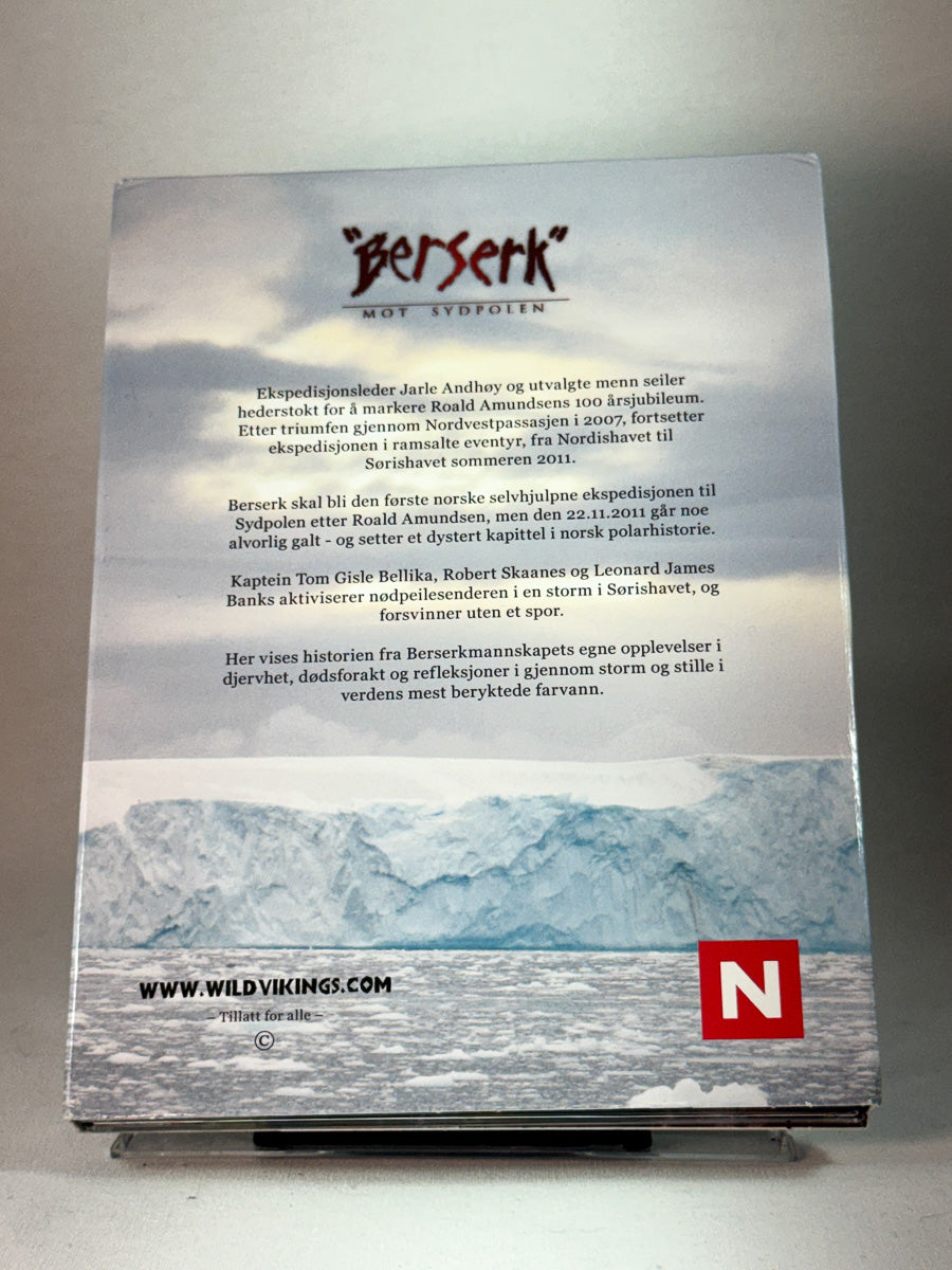 Bakside av cover til Berserk mot Sydpolen, brukt original DVD hos Brukbar Film