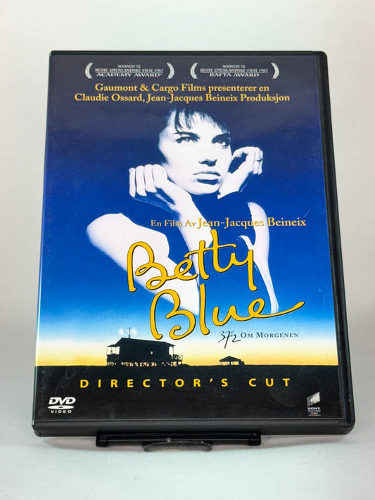 Forside av DVD-cover til filmen Betty Blue – 37°2 om morgenen (originaltittel: Betty Blue 37°2 le matin) – Director’s Cut utgave, brukt film på DVD tilgjengelig hos Brukbar Film
