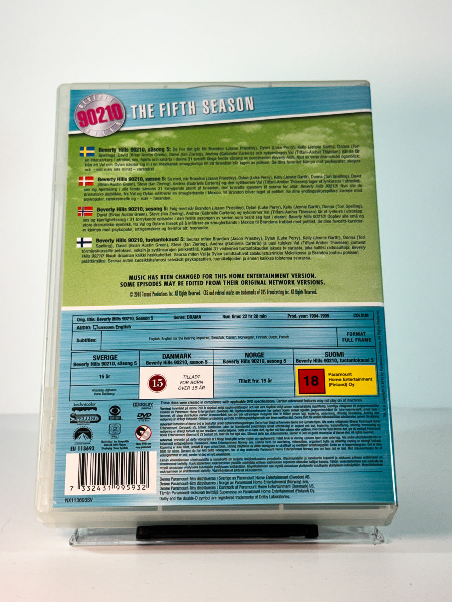 Bakside av cover til Beverly Hills 90210 – Sesong 5, brukt original DVD hos Brukbar Film