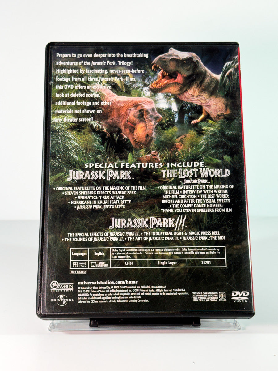 Bakside av cover til Beyond Jurassic Park, bruktfilm hos nettbutikken Brukbar Film