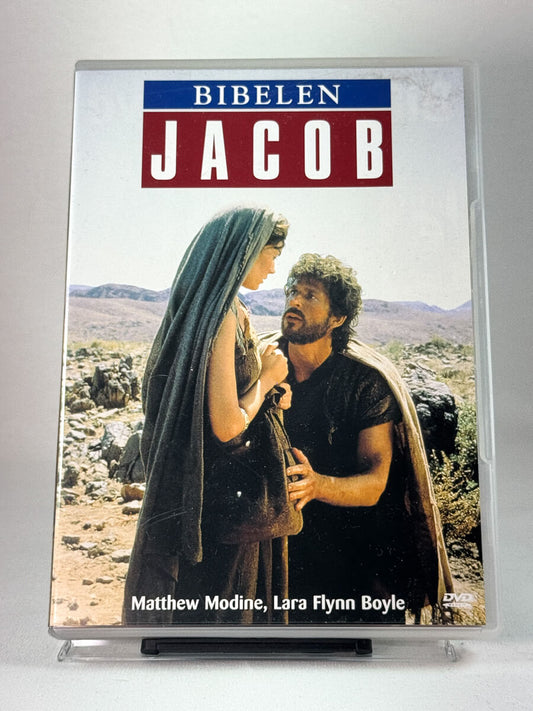 Forside av DVD-cover til Bibelen: Jakob – Matthew Modine som patriarken i kampen mellom tro, kjærlighet og løfte, brukt film hos Brukbar Film.