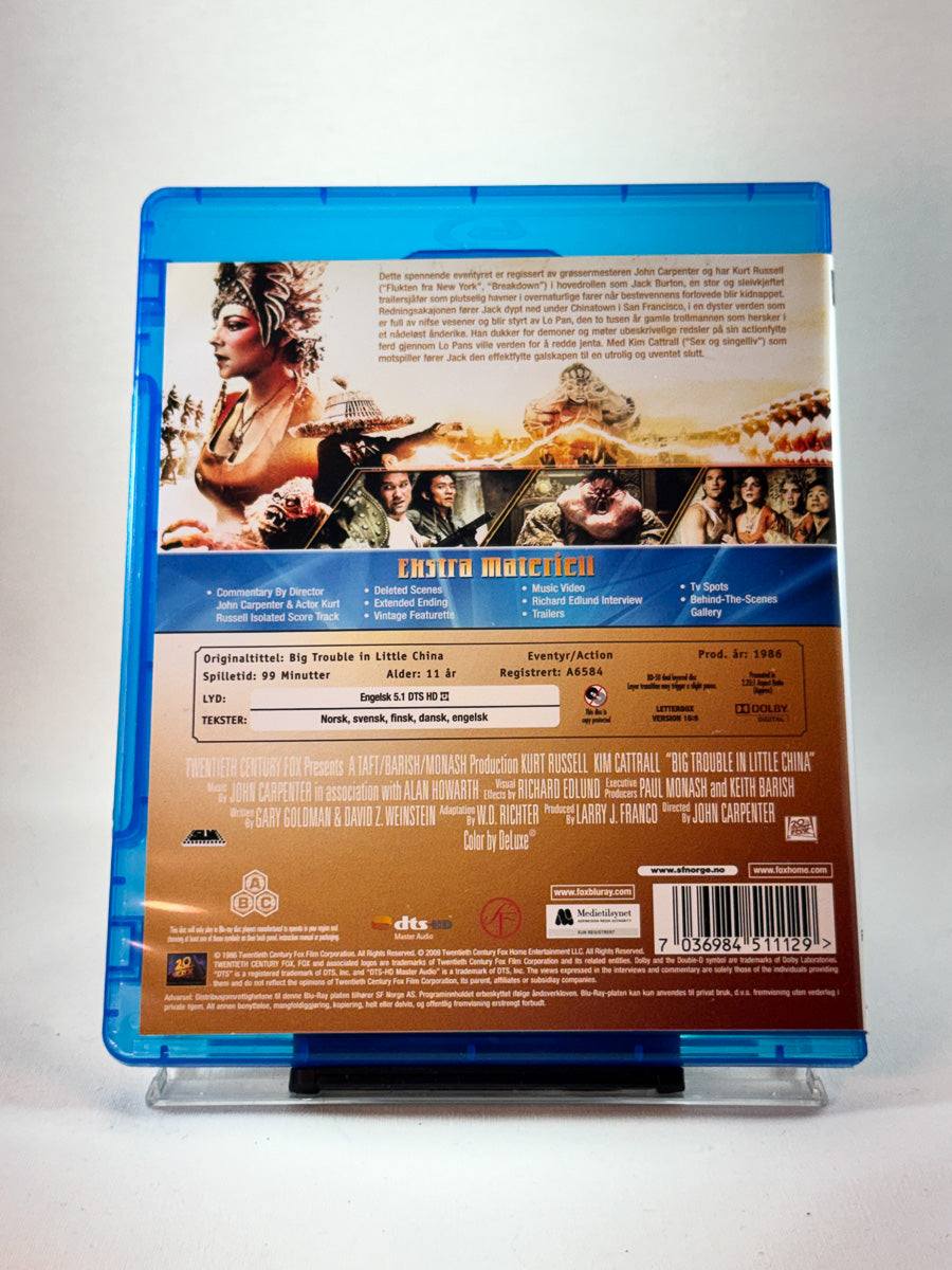 Bakside av cover til Big Trouble in Little China, brukt Blu-ray hos Brukbar Film