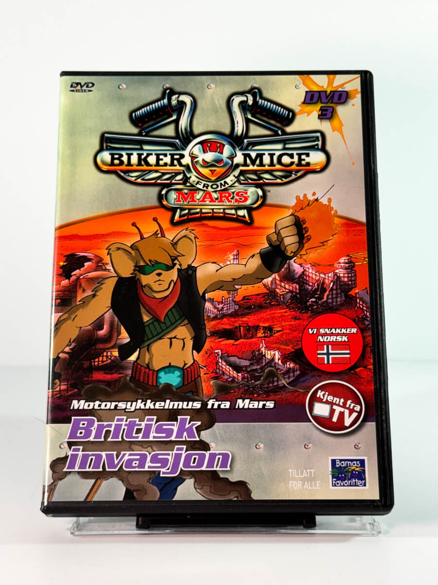 Forside av cover til Biker Mice From Mars – Britisk Invasjon, barne-DVD hos Brukbar Film