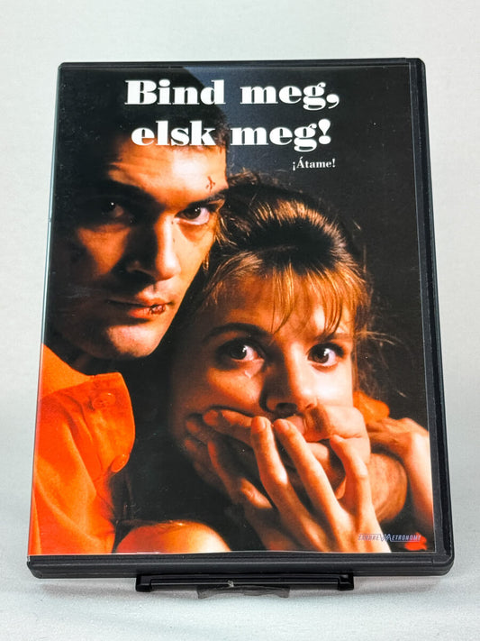 DVD-cover-forside til filmen Bind meg, elsk meg! – Brukt DVD fra nettbutikken Brukbar Film