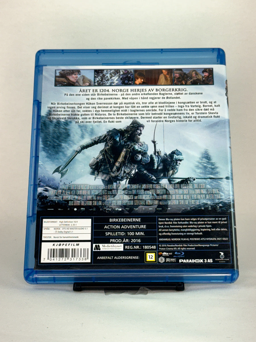 Bakside av DVD-cover til Birkebeinerne – brukt filmcover bakside med info, tilgjengelig hos Brukbar Film