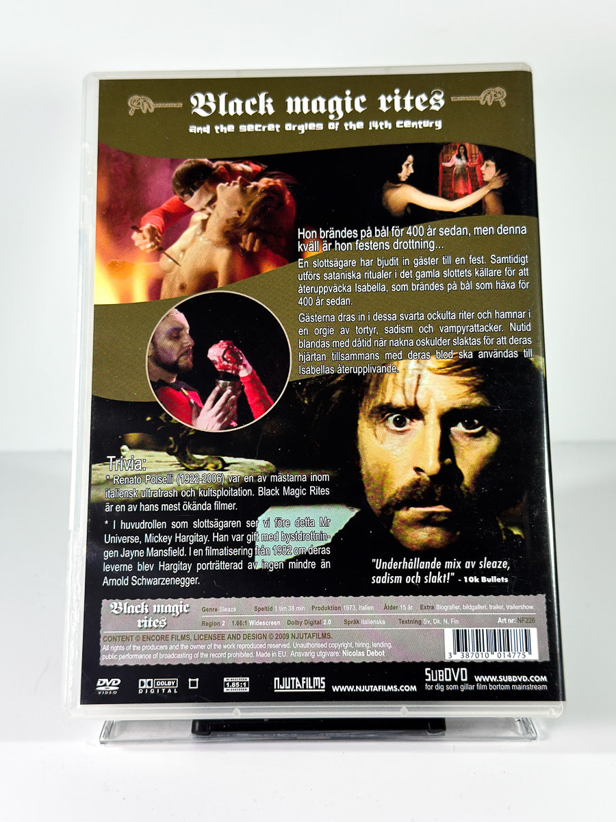 Bakside av cover til Black magic rites, brukt original DVD hos Brukbar Film