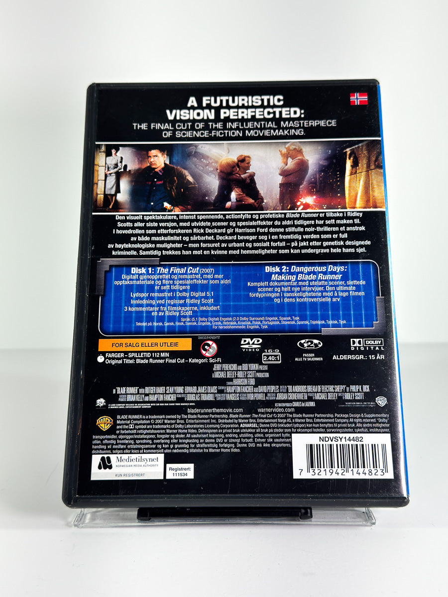 Bakside av cover til Blade Runner – The Final Cut på DVD