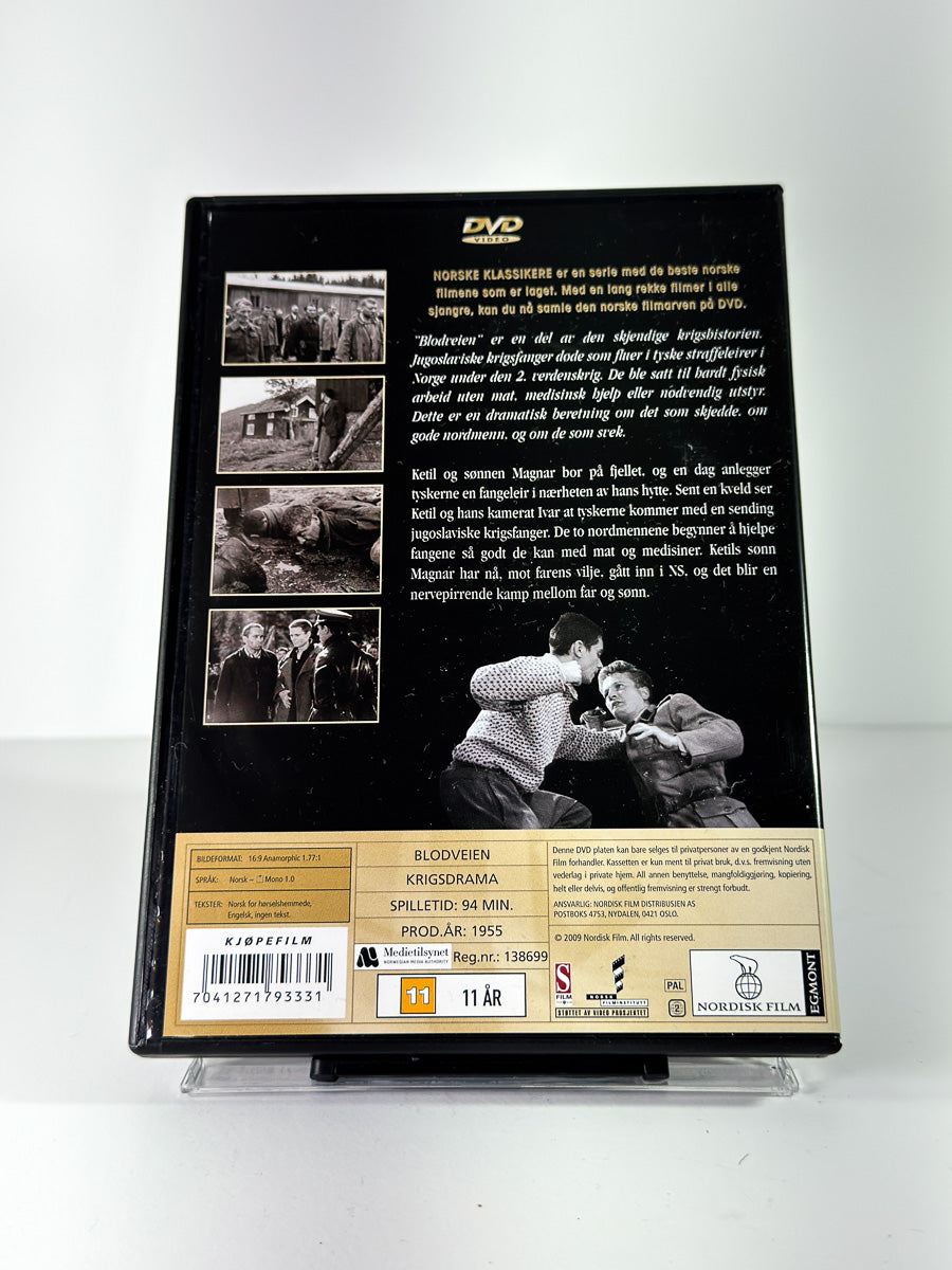 Bakside av cover til Blodveien på DVD