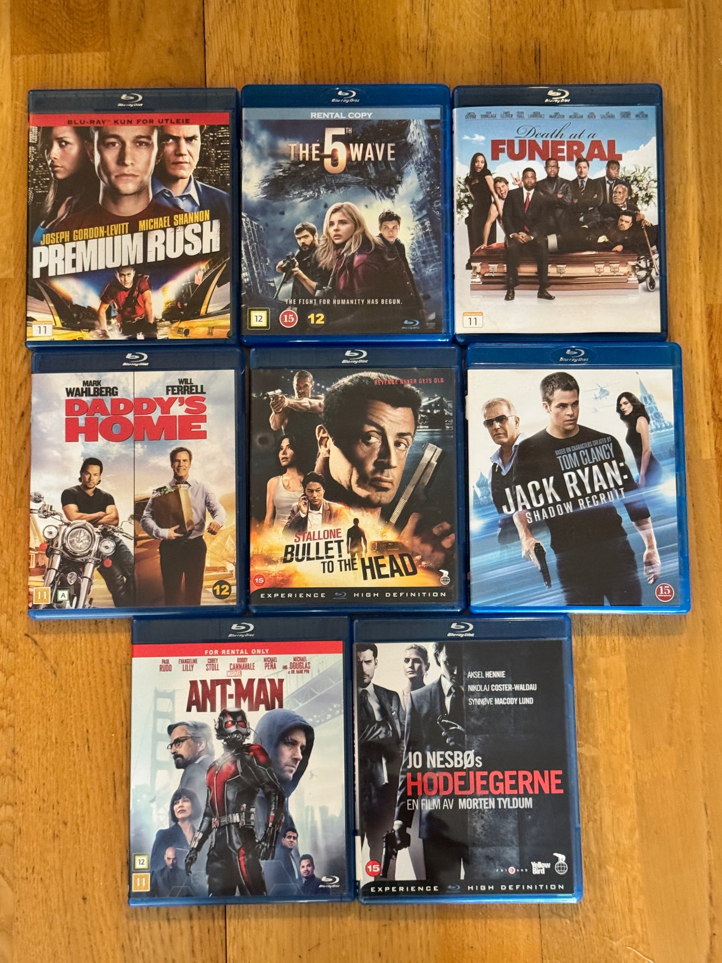 Oversikt over samling av Blu-ray filmer, brukt samling hos Brukbar Film