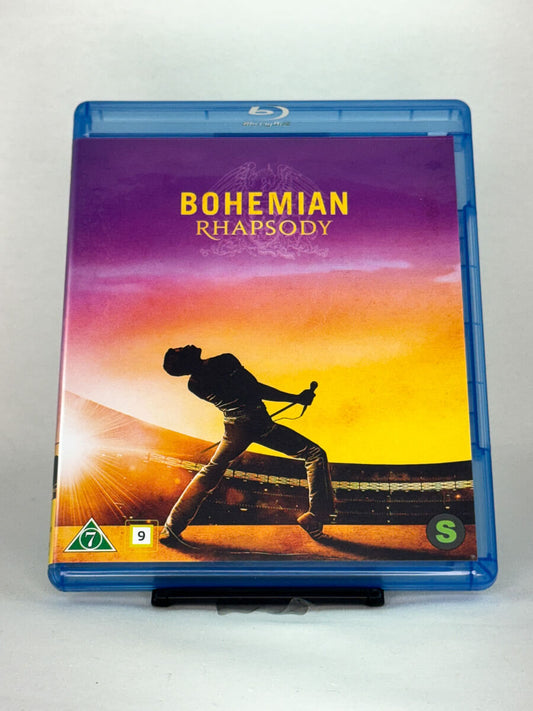 Forside av Blu-ray-cover til Bohemian Rhapsody – brukt musikkfilm tilgjengelig hos Brukbar Film