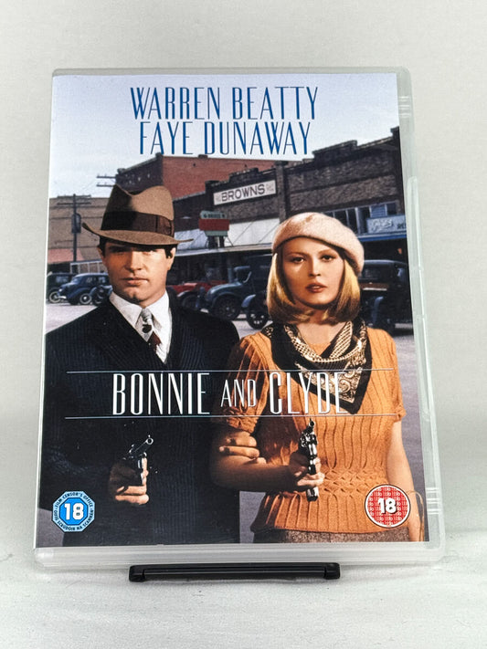 Brukt DVD-film Bonnie and Clyde – forside av originalt filmcover, kjøp klassiske krim- og dramafilmer hos Brukbar Film.