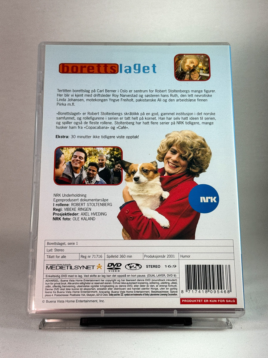 Bakside av DVD-cover til Borettslaget – serie 1 med episodeinfo hos Brukbar Film