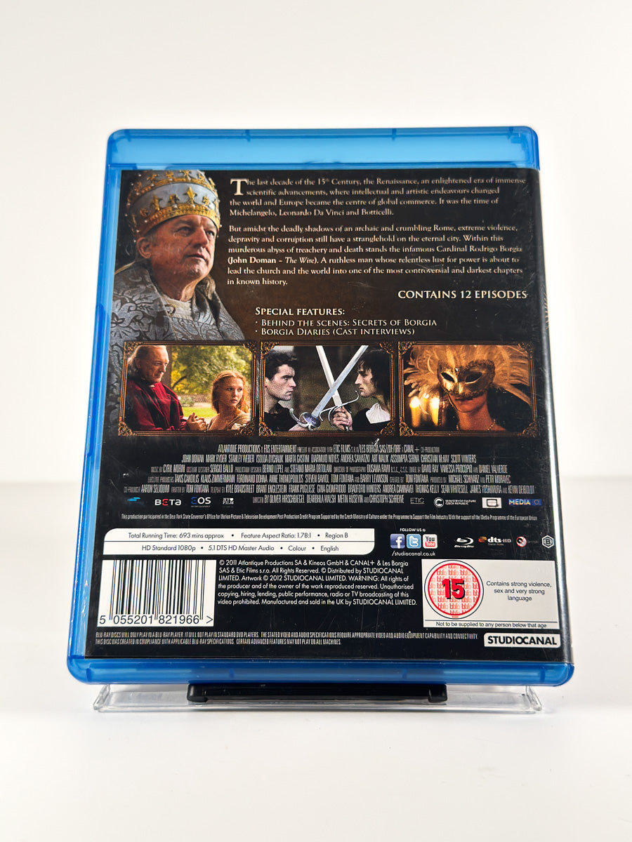 Bakside av cover til Borgia – Complete Season 1 på Blu-ray