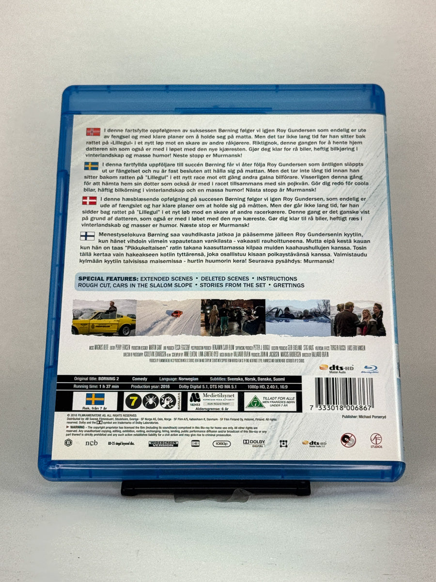 Bakside av Blu-ray-cover til filmen Børning 2 – brukt Blu-ray film fra nettbutikken Brukbar Film