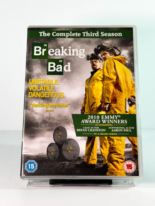 Forside av cover til Breaking Bad – The Complete Third Season, brukt original DVD hos Brukbar Film