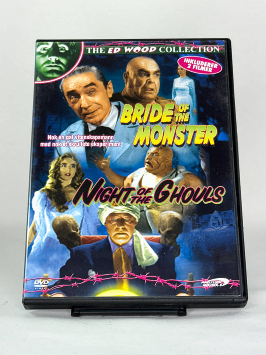 Forside av filmcover til brukt DVD Bride of the Monster / Night of the Ghouls – skrekkdobbelt på brukt DVD fra Brukbar Film
