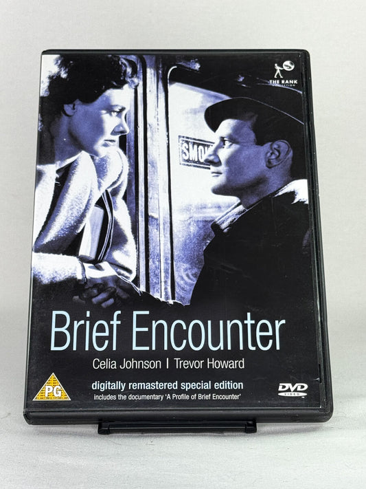 Brukt DVD-film Brief Encounter – forside av originalt filmcover, kjøp klassiske romantiske drama på DVD hos Brukbar Film.