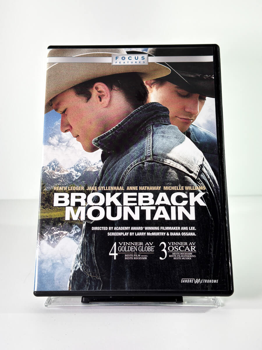 Forside av cover til Brokeback Mountain, bruktfilm hos nettbutikken Brukbar Film
