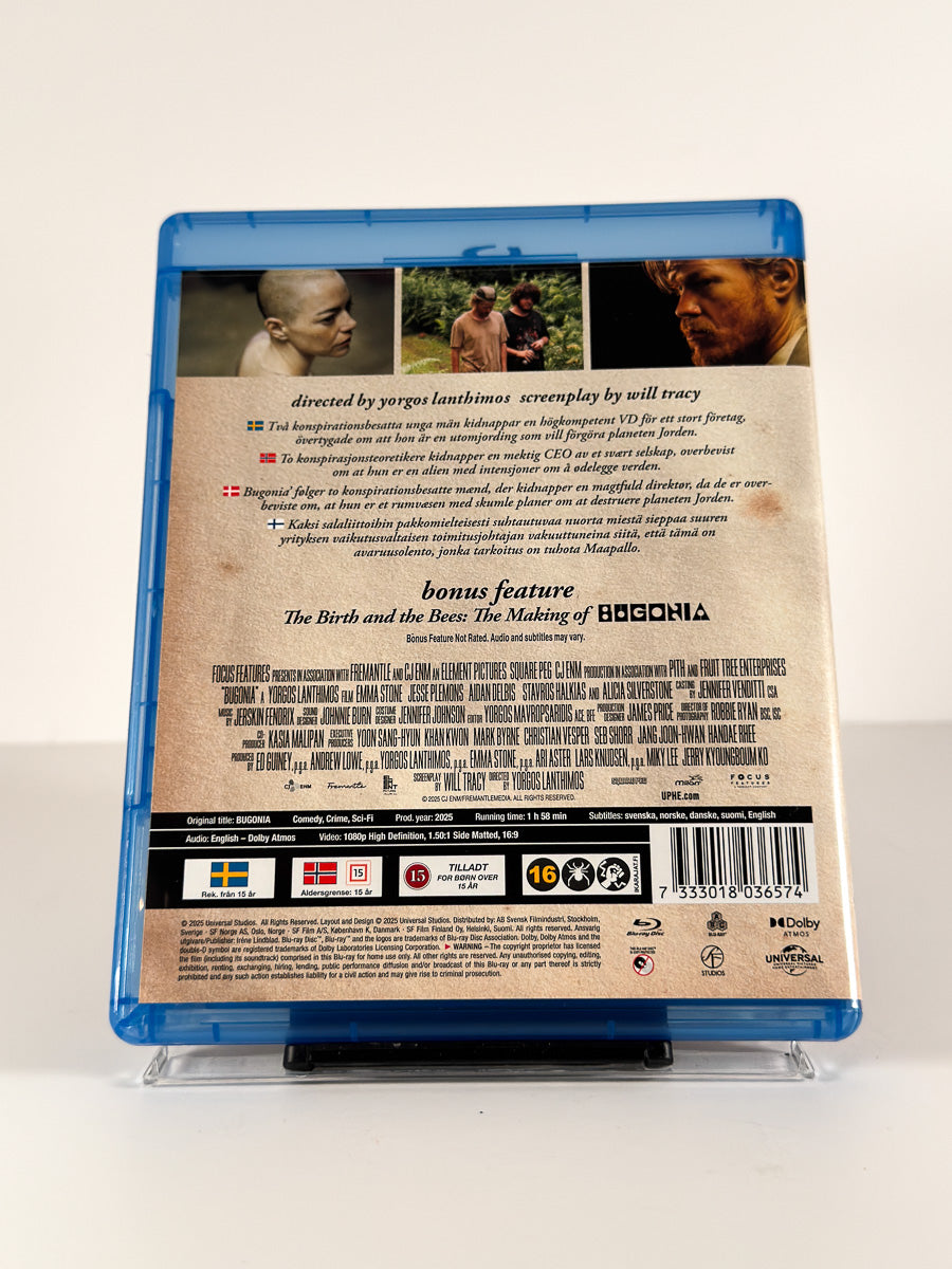 Bakside av cover til Bugonia – Collector’s Edition på Blu-ray