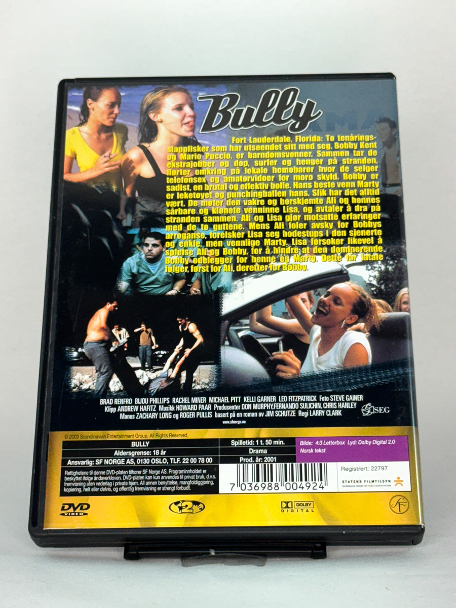Bakside av DVD-cover til Bully – brukt original drama-thriller på DVD, kjøp hos Brukbar Film