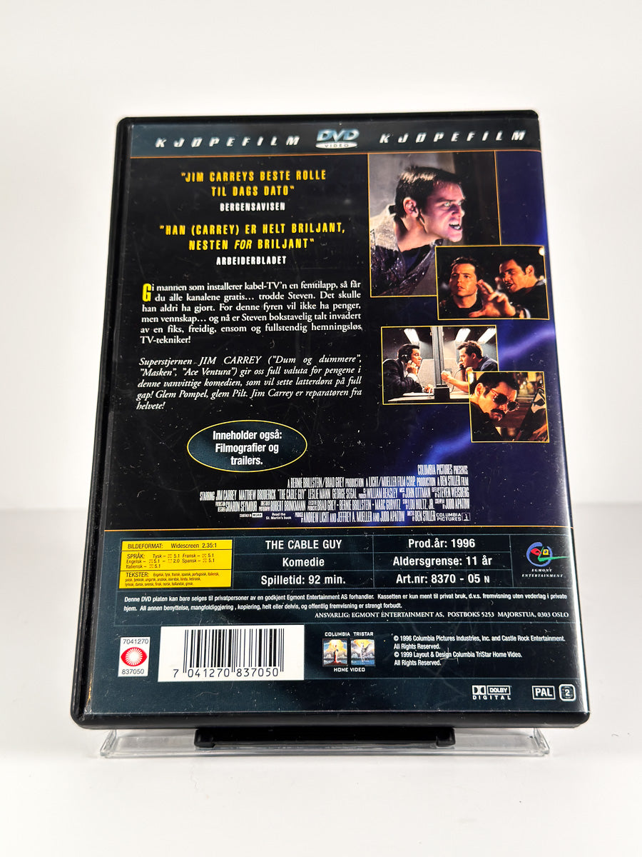 Bakside av cover til Cable Guy på DVD