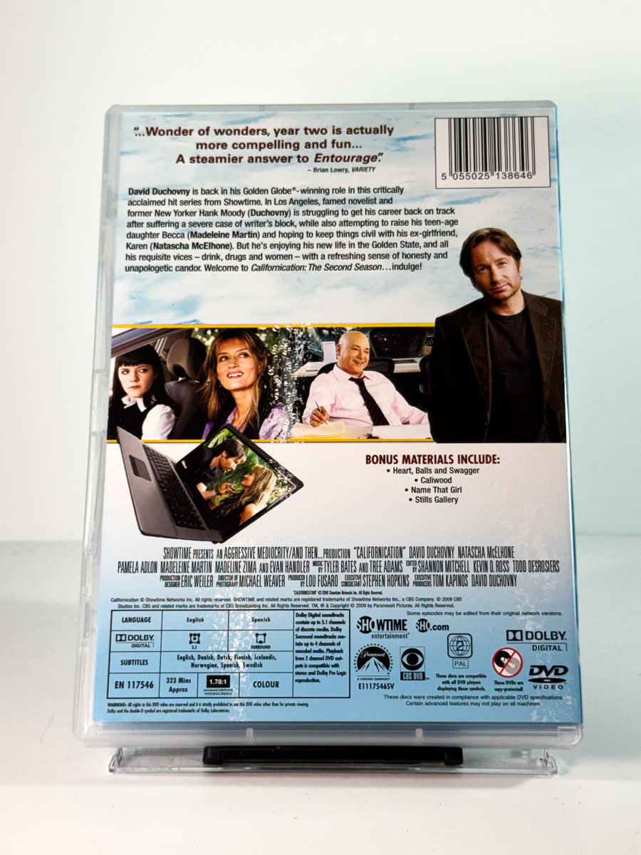 Bakside av cover til Californication – The Second Season, bruktfilm hos nettbutikken Brukbar Film