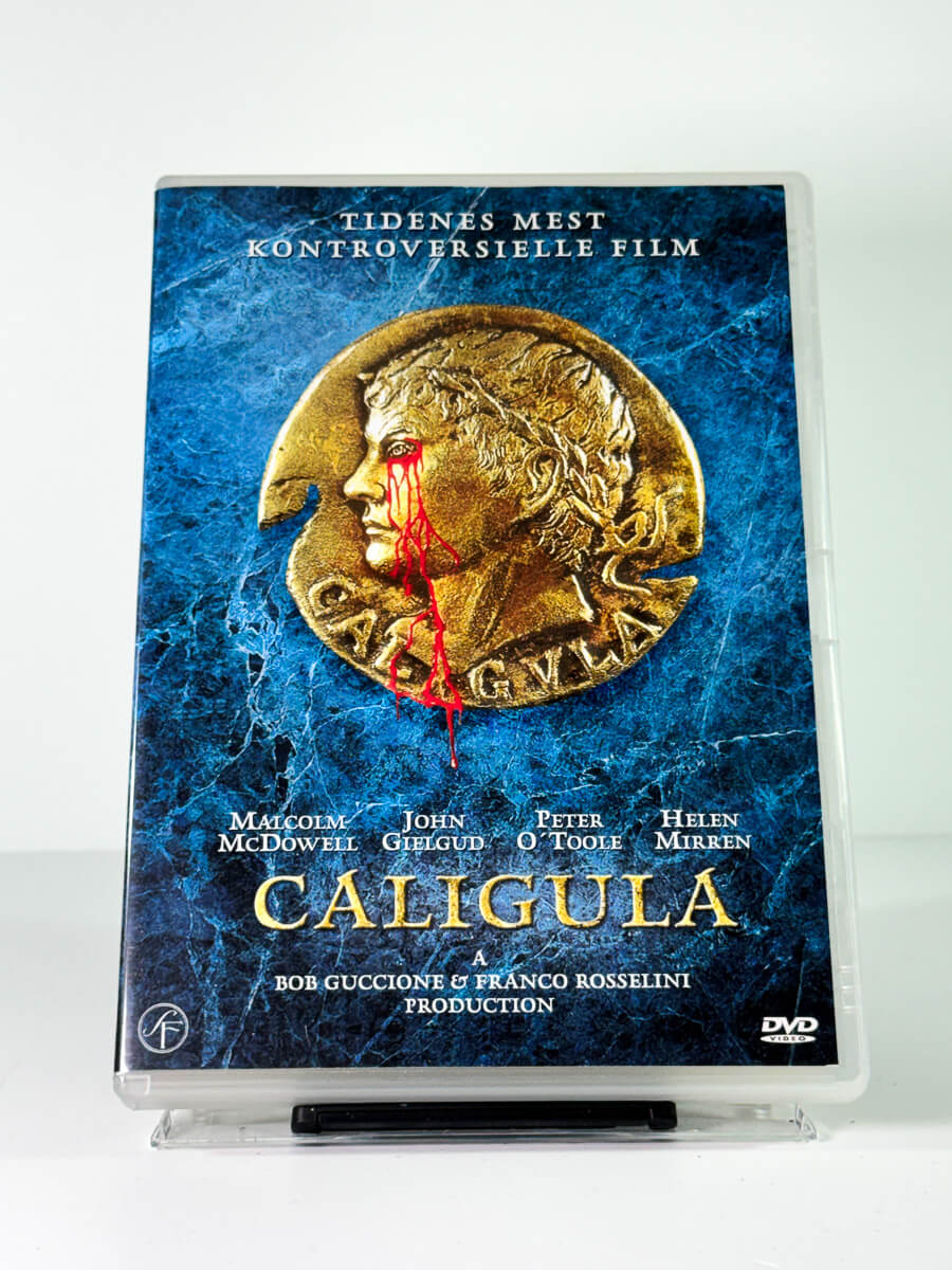 Forside av cover til caligula, brukt original DVD hos Brukbar Film
