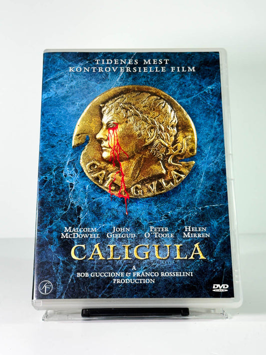 Forside av cover til caligula, brukt original DVD hos Brukbar Film