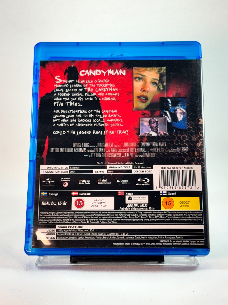 Bakside av cover til Candyman, brukt Blu-ray hos Brukbar Film