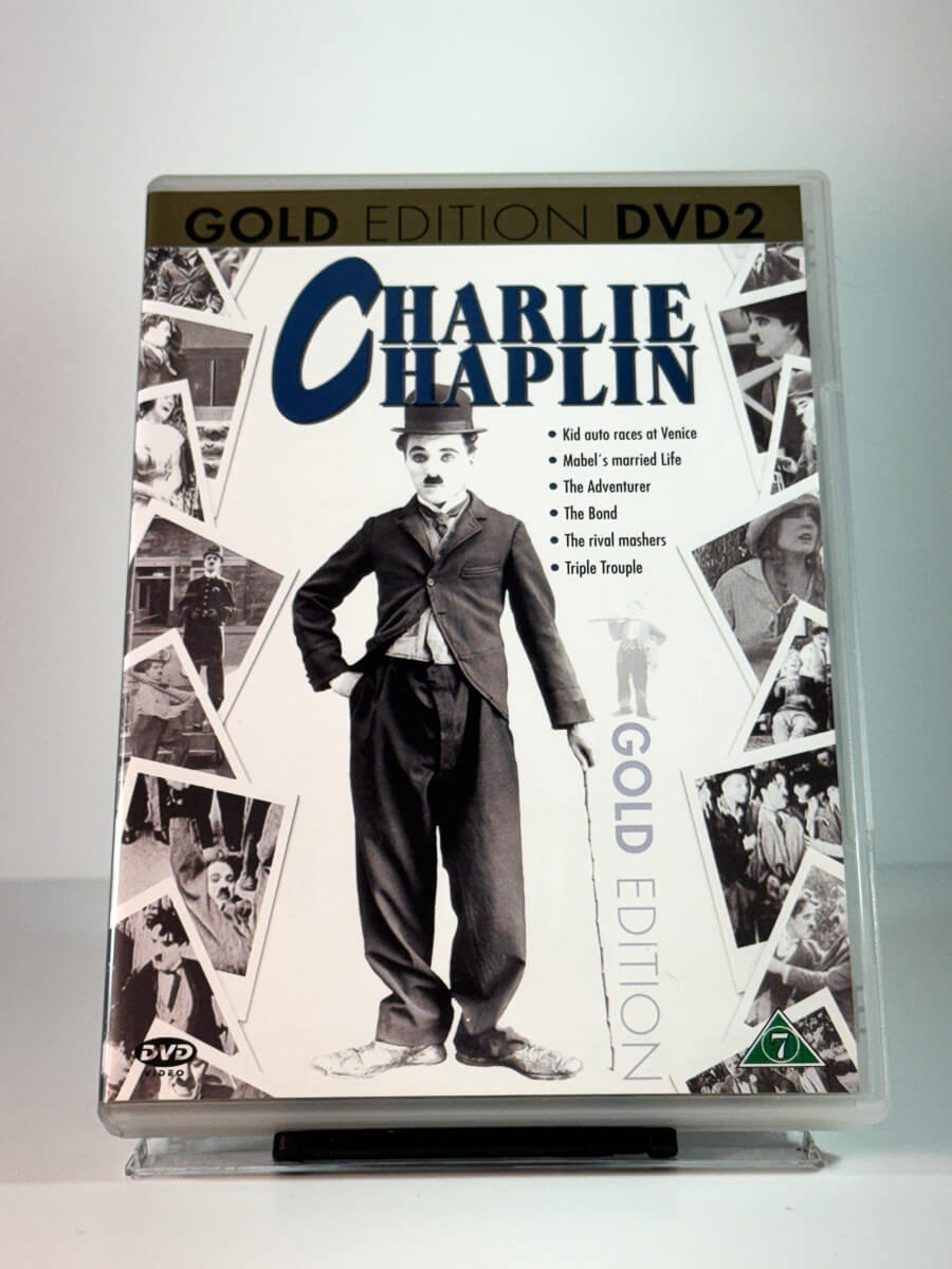 Forside av cover til Charlie Chaplin Gold Edition DVD2, bruktfilm hos nettbutikken Brukbar Film