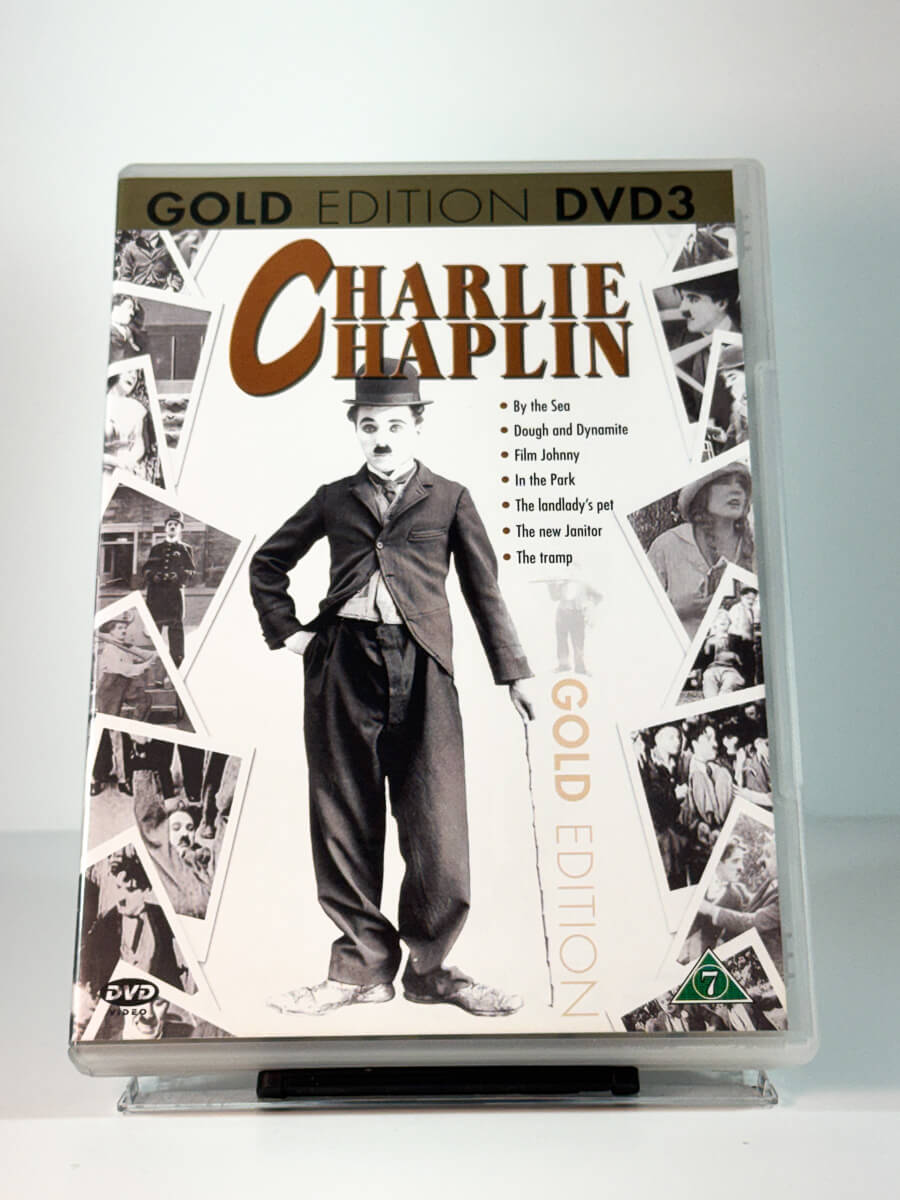 Forside av cover til Charlie Chaplin Gold Edition DVD3, brukt original DVD hos Brukbar Film