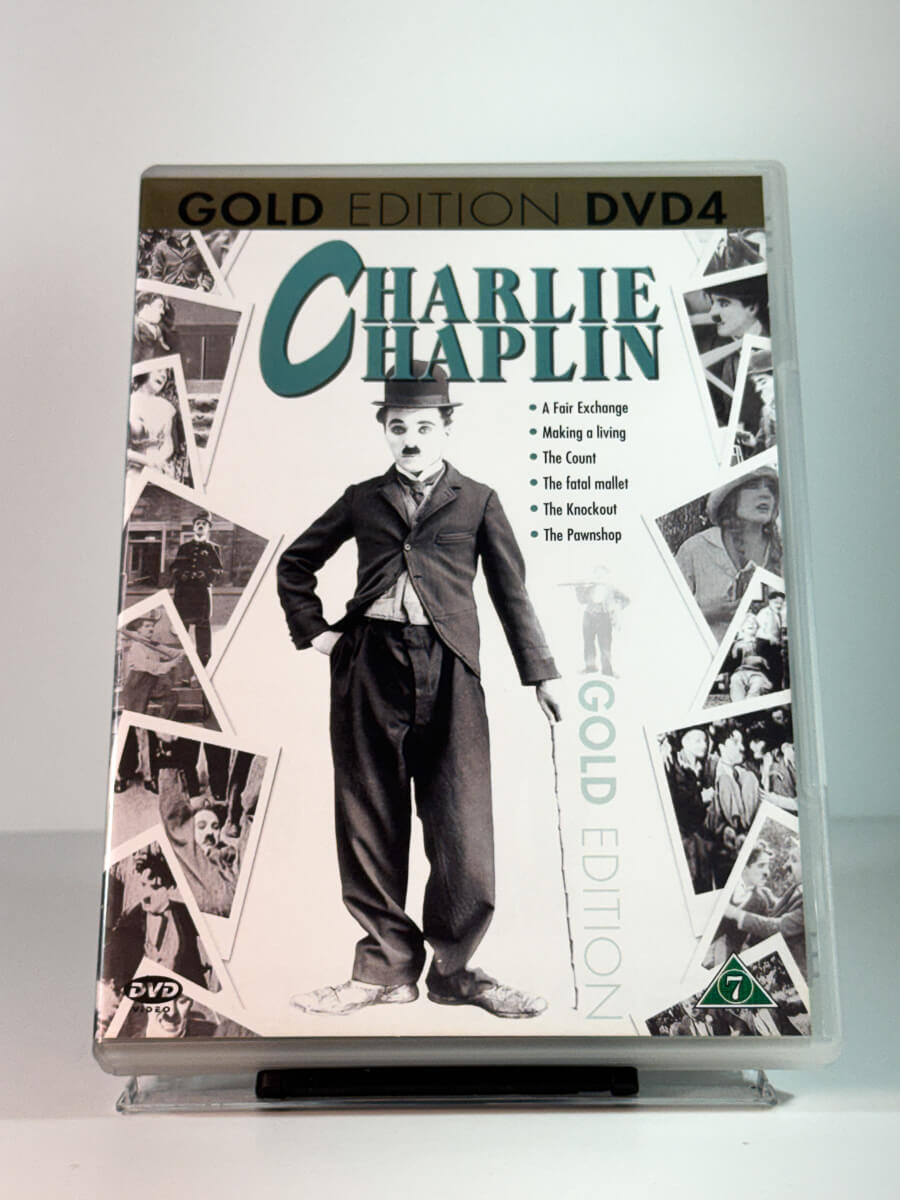 Forside av cover til Charlie Chaplin Gold Edition DVD4, bruktfilm på DVD hos Brukbar Film
