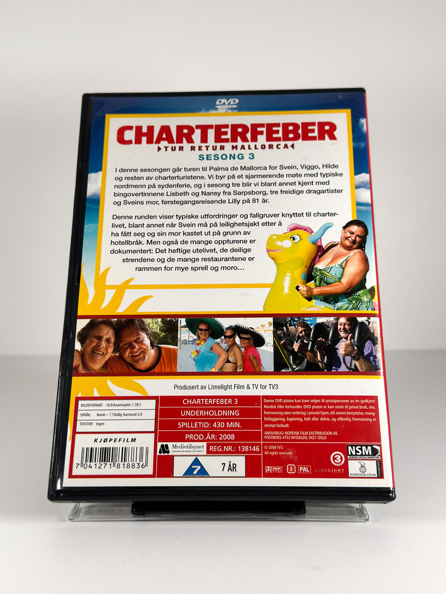 Bakside av cover til Charterfeber – Tur retur Mallorca – Sesong 3 på DVD