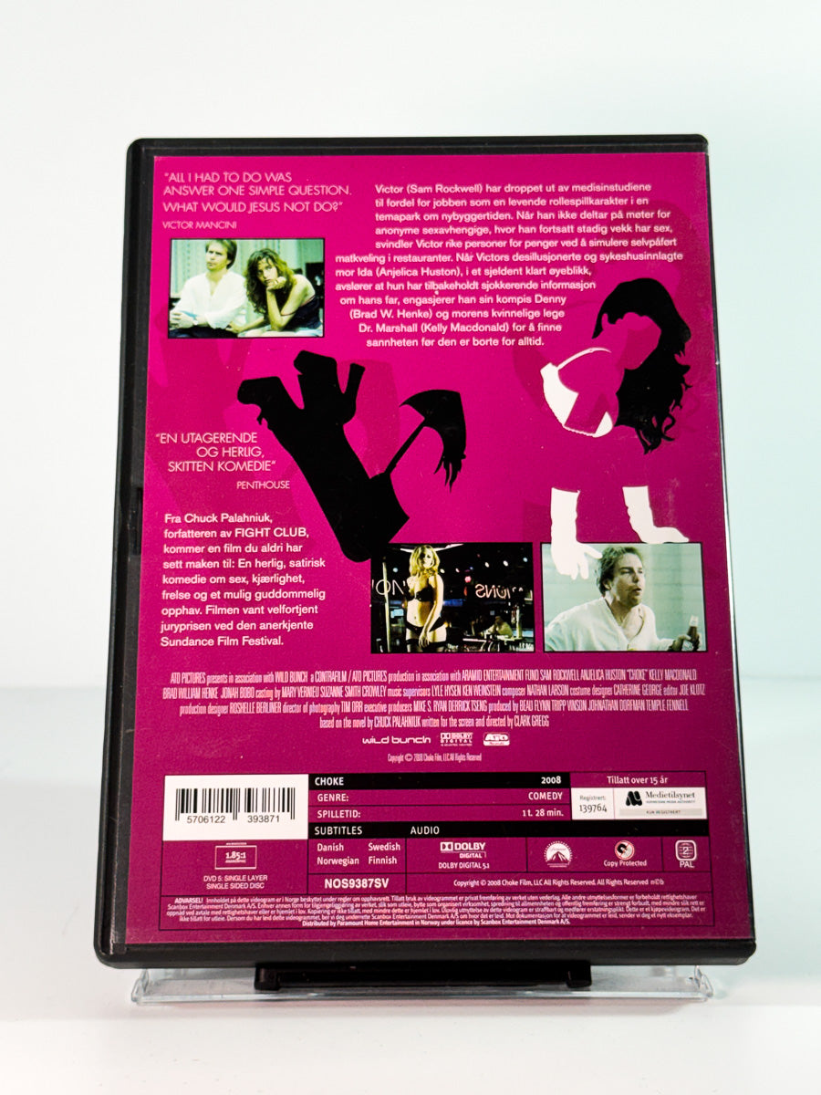 Bakside av cover til choke, bruktfilm hos nettbutikken Brukbar Film