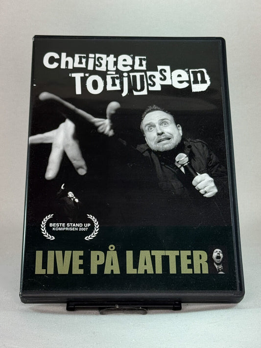 Forside av DVD-cover til Christer Torjussen – Live på Latter – norsk stand-up og humor hos Brukbar Film