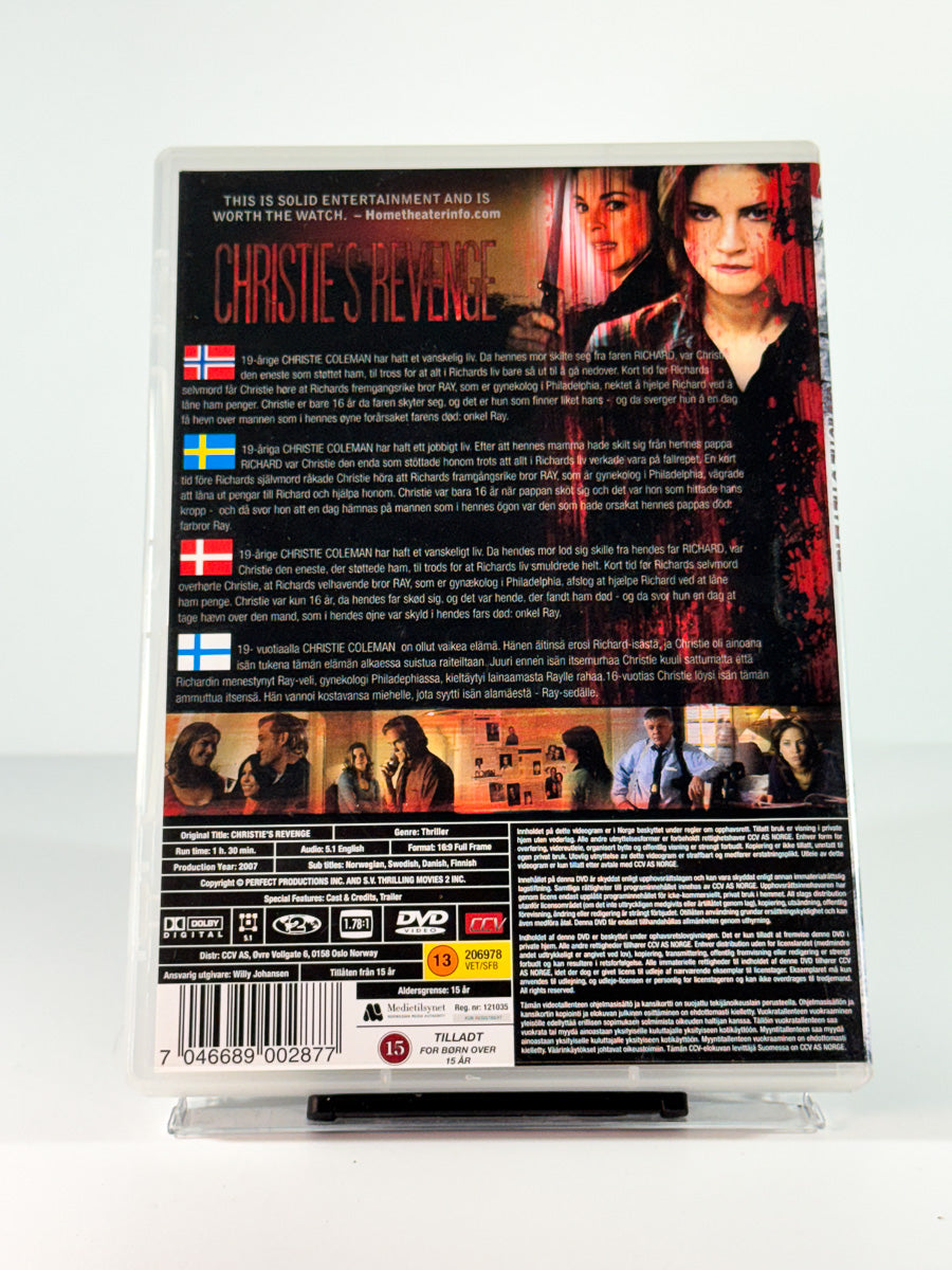 Bakside av cover til Christie's Revenge, brukt original DVD hos Brukbar Film