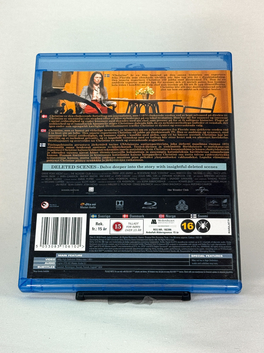 Bakside av Blu-ray-cover for Christine – brukt Blu-ray-film, tilgjengelig hos Brukbar Film.
