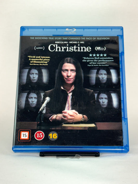 Forside av Blu-ray-cover til Christine – brukt dramafilm på Blu-ray, original utgave fra Brukbar Film.