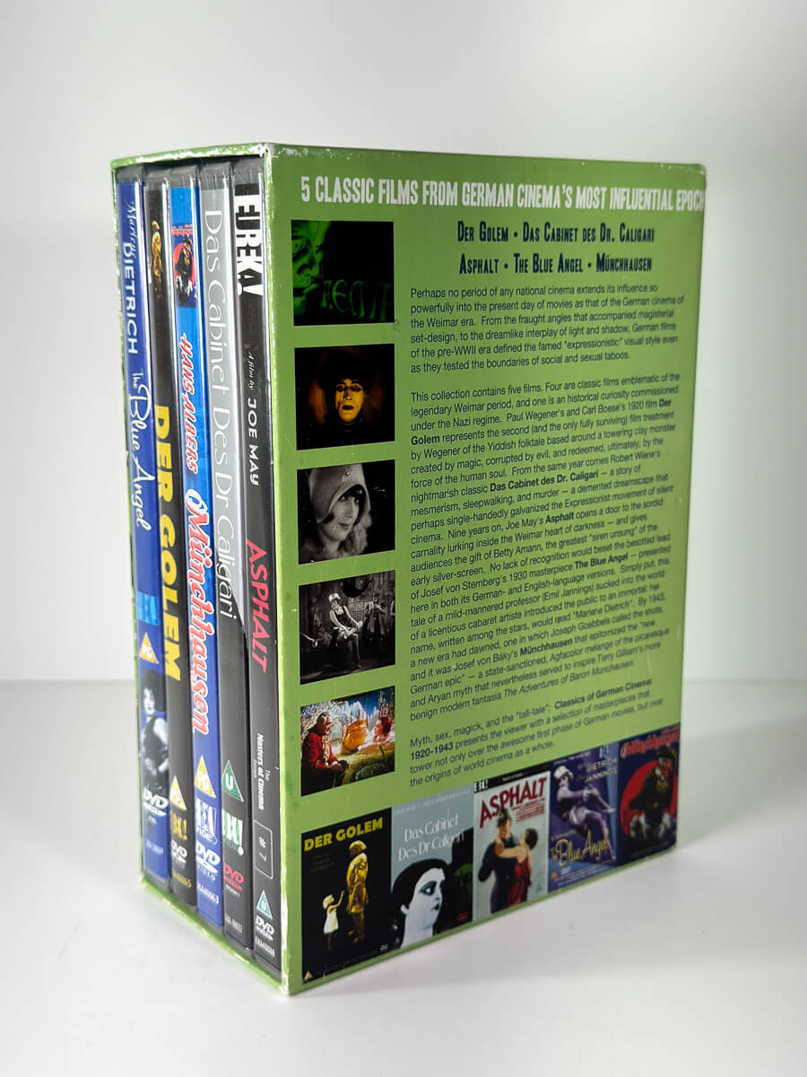 Bakside av cover til Classics of German Cinema 1920-1943, bruktfilm på DVD hos Brukbar Film