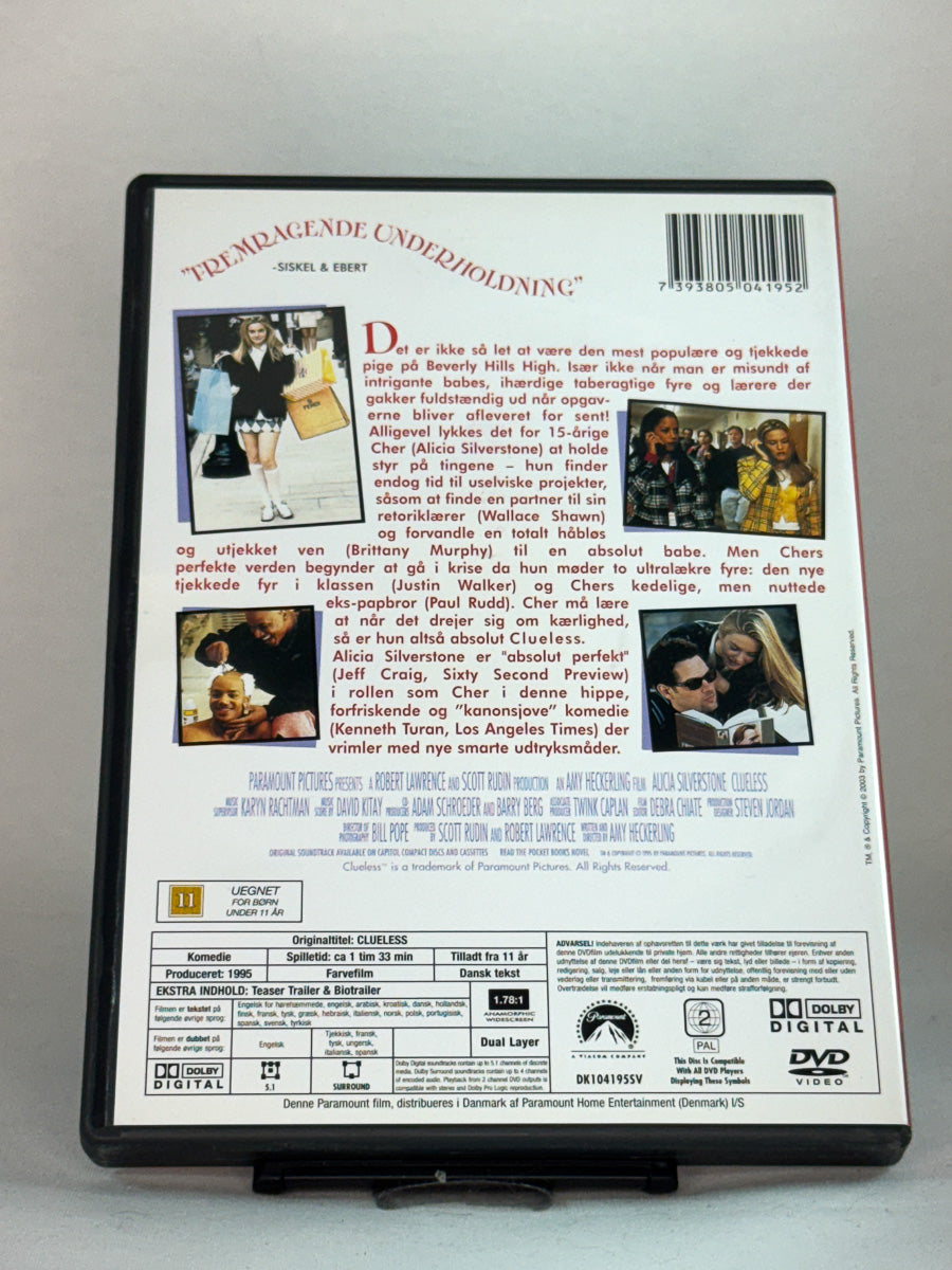 Bakside av DVD-cover til Clueless, bruktfilm hos nettbutikken Brukbar Film