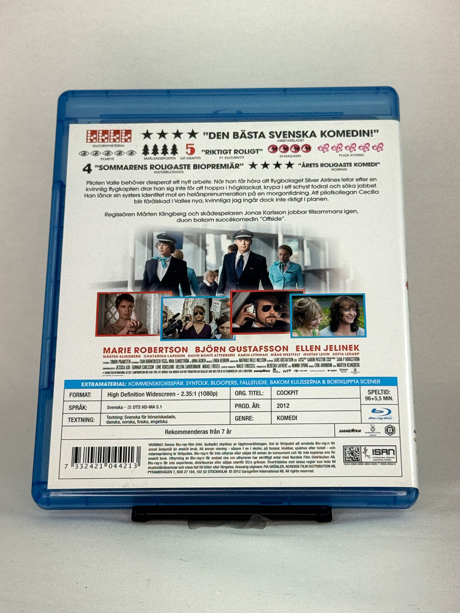 Bakside av Blu-ray-cover for Cockpit – brukt filmutgave på Blu-ray, tilgjengelig hos Brukbar Film.