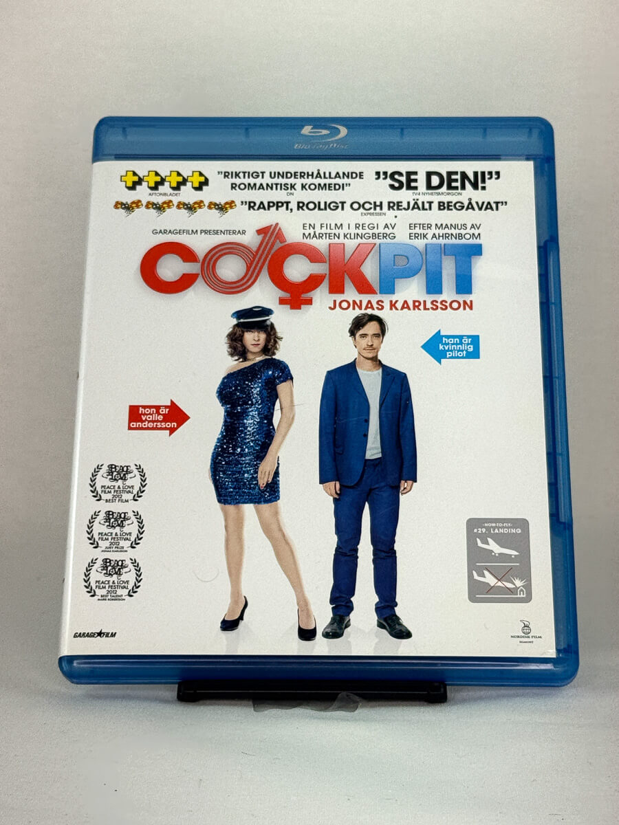 Forside av Blu-ray-cover til Cockpit – brukt svensk komedie på Blu-ray, kjøp original film hos Brukbar Film.