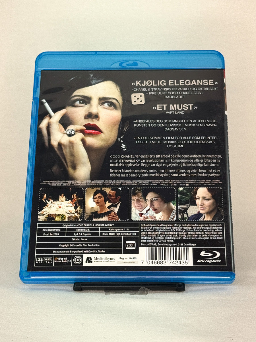 Bakside av Blu-ray-cover for Coco & Igor – brukt original Blu-ray-film tilgjengelig hos Brukbar Film.