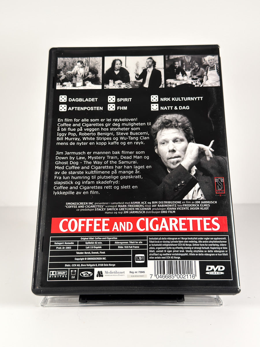 Bakside av cover til Coffee and Cigarettes på DVD