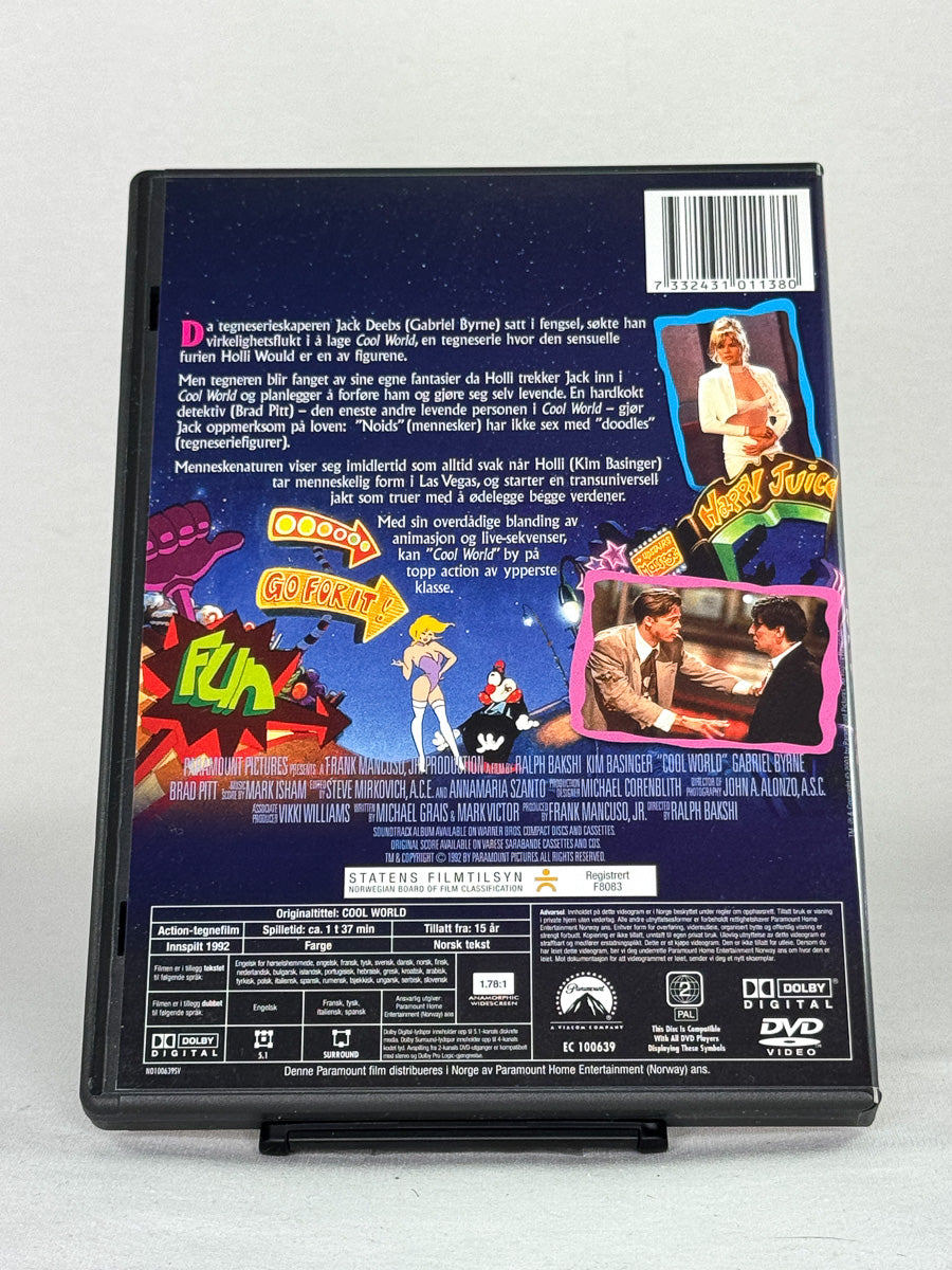 DVD-cover-bakside til filmen Cool World – Brukt DVD fra nettbutikken Brukbar Film