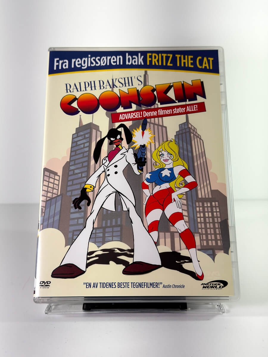 Forside av cover til Coonskin, bruktfilm hos nettbutikken Brukbar Film