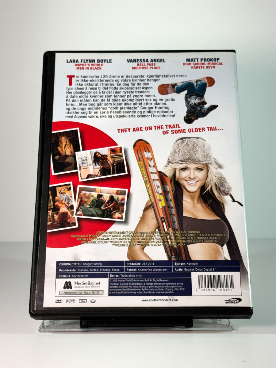 Bakside av cover til Cougar Hunting, bruktfilm hos nettbutikken Brukbar Film